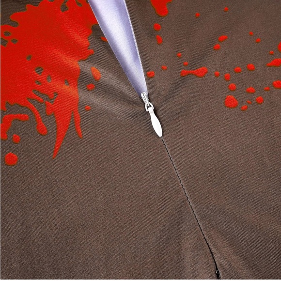 Kids👦🏻Michael Scary Killer Jumpsuit Costume w Zombie🧟♂️Mask👺Knife🔪Sz 7-8Y - Picture 7 of 9